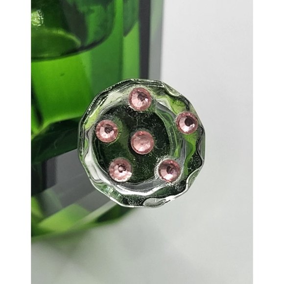 Crystal Watering Can Simon Design (SD) Green with Pink Rhinestones EUC - Picture 6 of 6